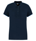 Ladies' Short-Sleeved Contrasting Day To Day Polo Navy/LightRoyalBlue