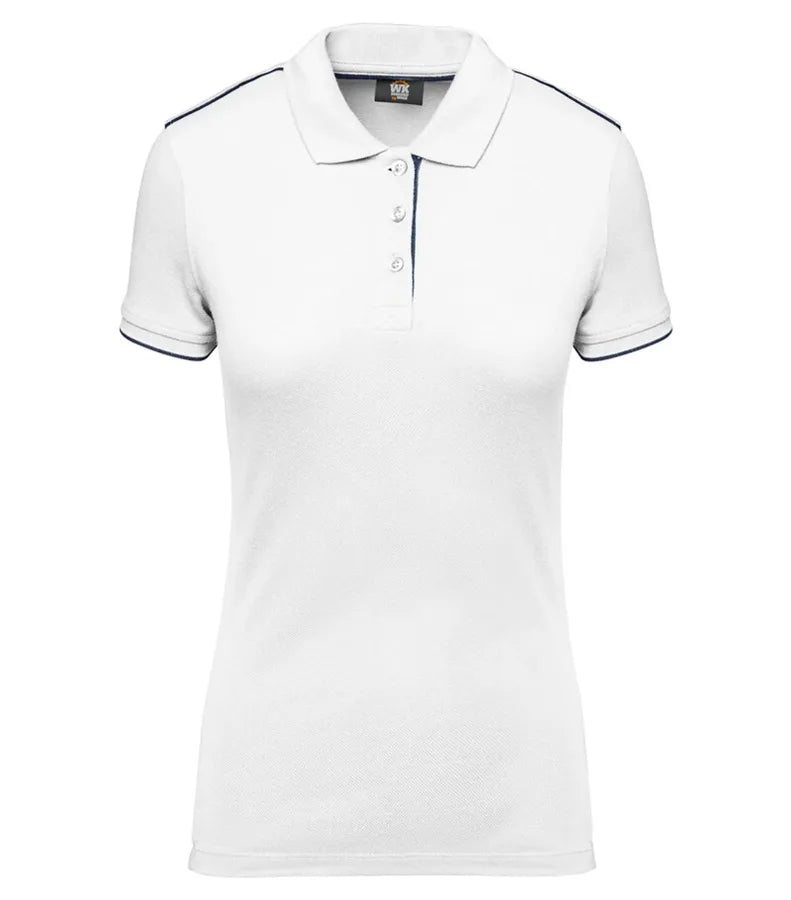 Ladies' Short-Sleeved Contrasting Day To Day Polo White/Navy