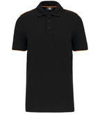 Men's Short-Sleeved Contrasting Day To Day Polo Black/Orange