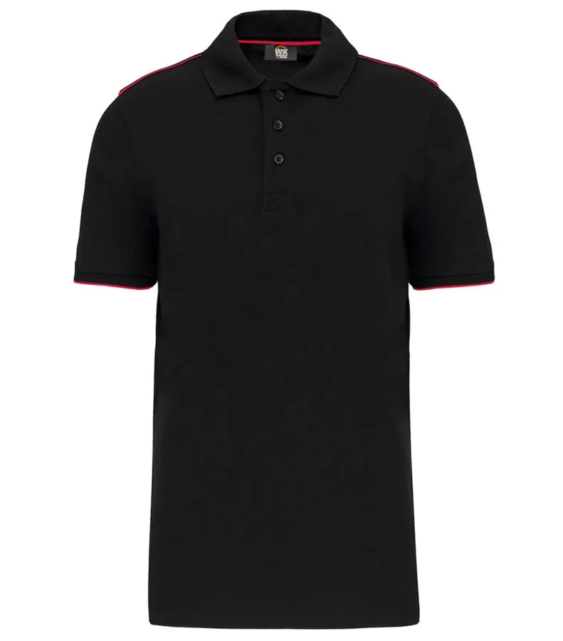 Men's Short-Sleeved Contrasting Day To Day Polo Black/Red