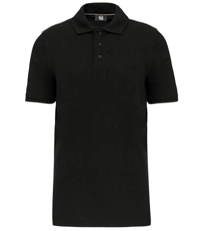 Men's Short-Sleeved Contrasting Day To Day Polo Black/Silver