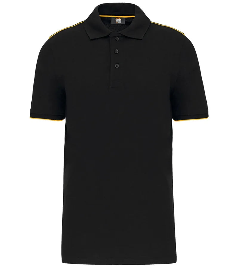 Men's Short-Sleeved Contrasting Day To Day Polo Black/Yellow