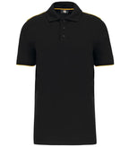 Men's Short-Sleeved Contrasting Day To Day Polo Black/Yellow