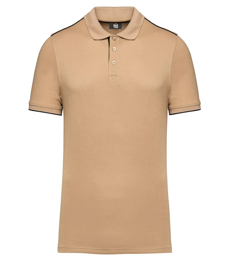 Men's Short-Sleeved Contrasting Day To Day Polo Camel/Black