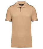 Men's Short-Sleeved Contrasting Day To Day Polo Camel/Black