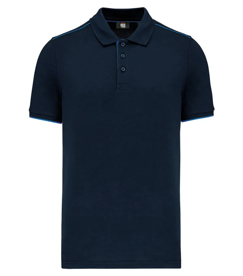 Men's Short-Sleeved Contrasting Day To Day Polo Navy/LightRoyalBlue