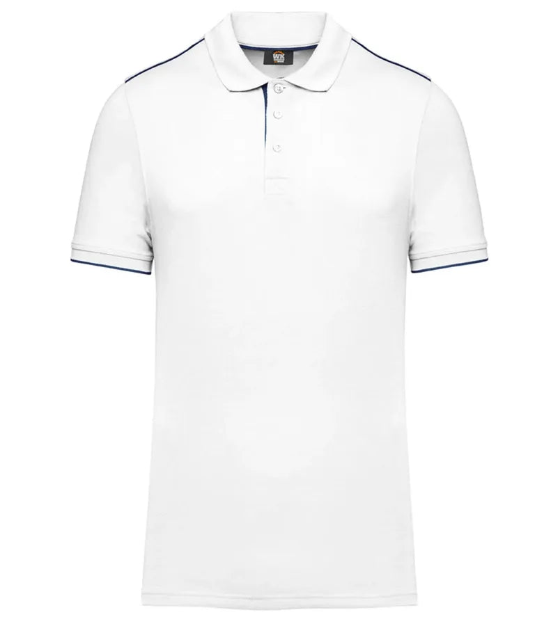 Men's Short-Sleeved Contrasting Day To Day Polo White/Navy