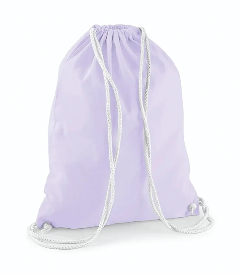 Cotton Gymsac Lavender/White