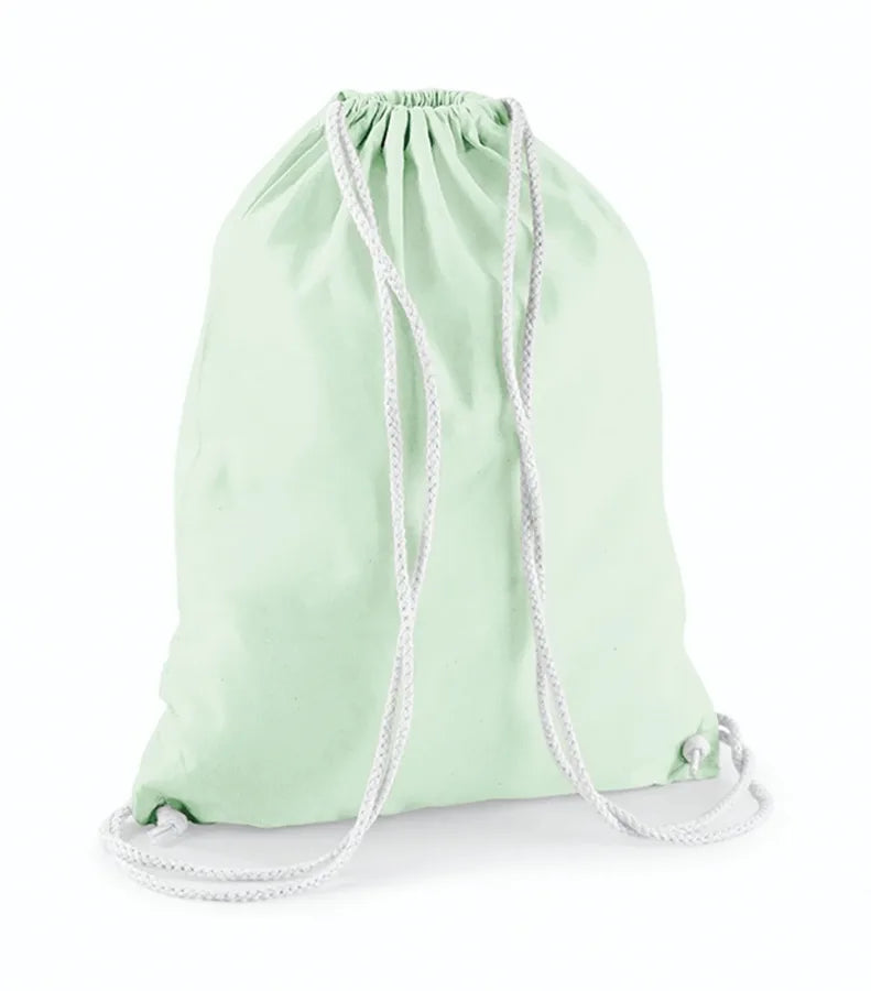 Cotton Gymsac PastelMint/White