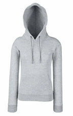Ladies Classic Hooded Sweat Heather Grey