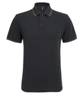 Men's classic fit tipped polo BlackHeather/Charcoal