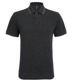 Men's classic fit tipped polo BlackHeather/Charcoal