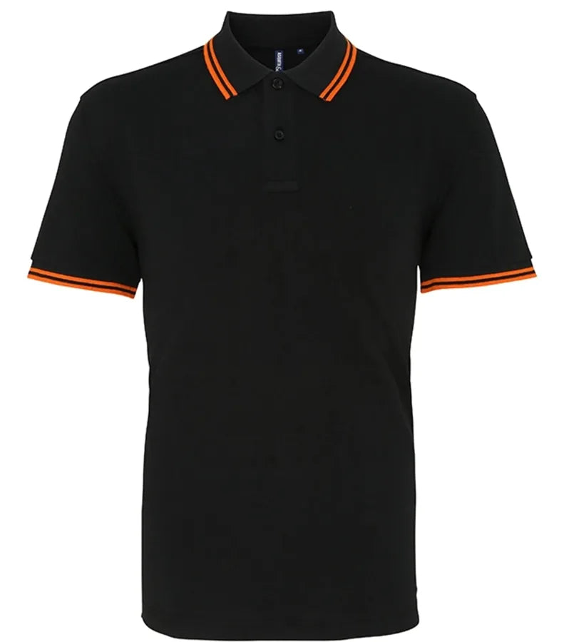 Men's classic fit tipped polo Black/Orange