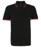 Men's classic fit tipped polo Black/Red