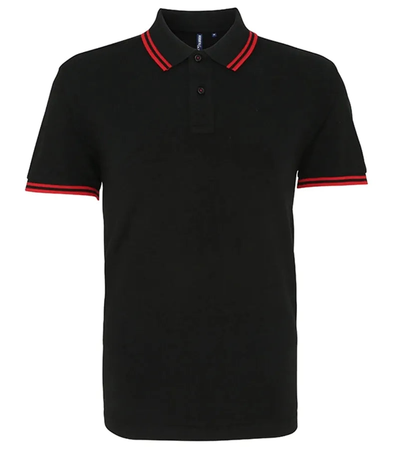 Men's classic fit tipped polo Black/Red