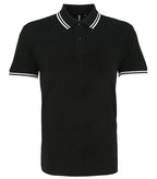 Men's classic fit tipped polo Black/White
