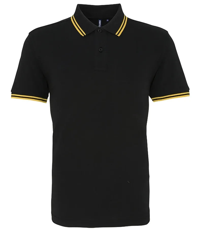 Men's classic fit tipped polo Black/Yellow