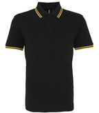 Men's classic fit tipped polo Black/Yellow