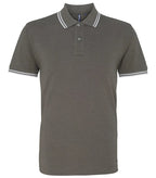 Men's classic fit tipped polo Charcoal/White