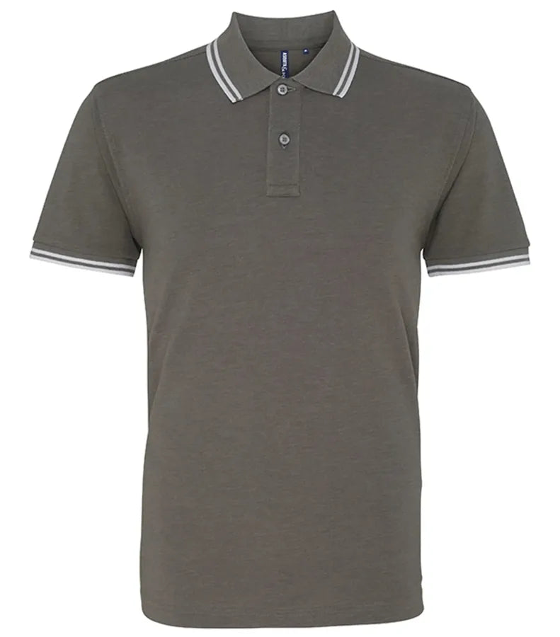 Men's classic fit tipped polo Charcoal/White