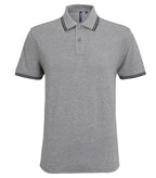 Men's classic fit tipped polo Heather Grey/Black