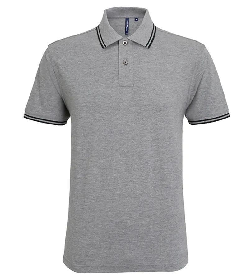 Men's classic fit tipped polo Heather Grey/Black