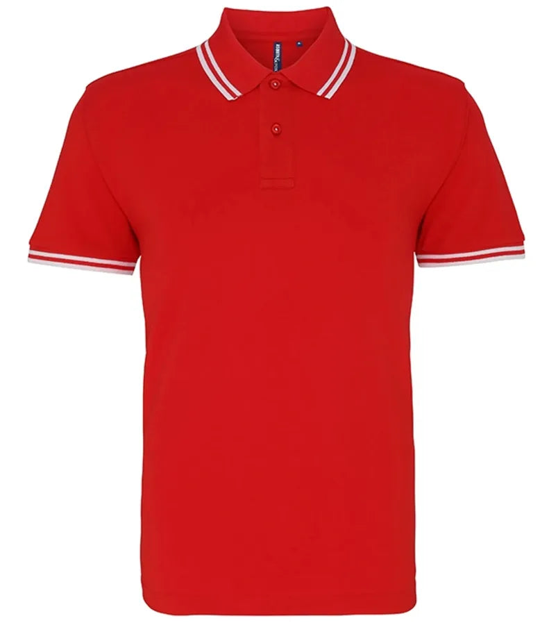 Men's classic fit tipped polo Red/White