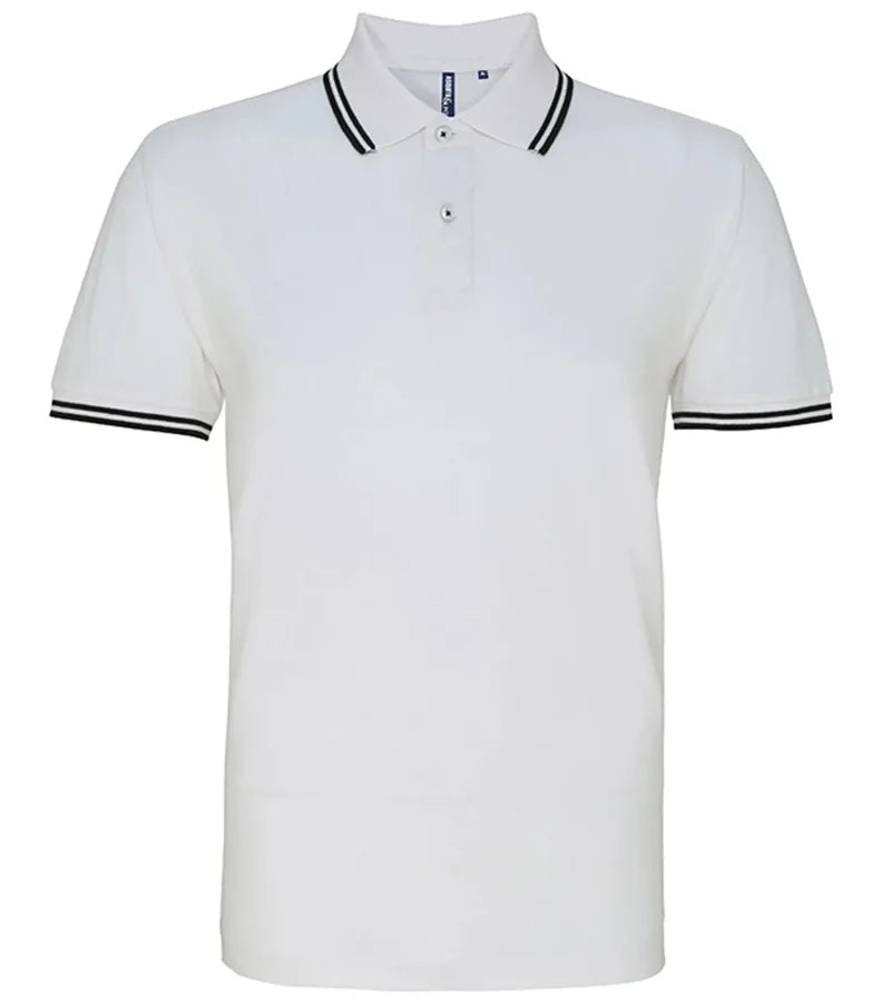 Men's classic fit tipped polo White/Black