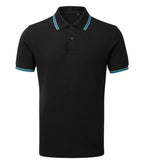 Men's classic fit tipped polo Black/Turquoise