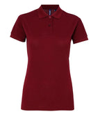 Women's poly/cotton blend polo Burgundy