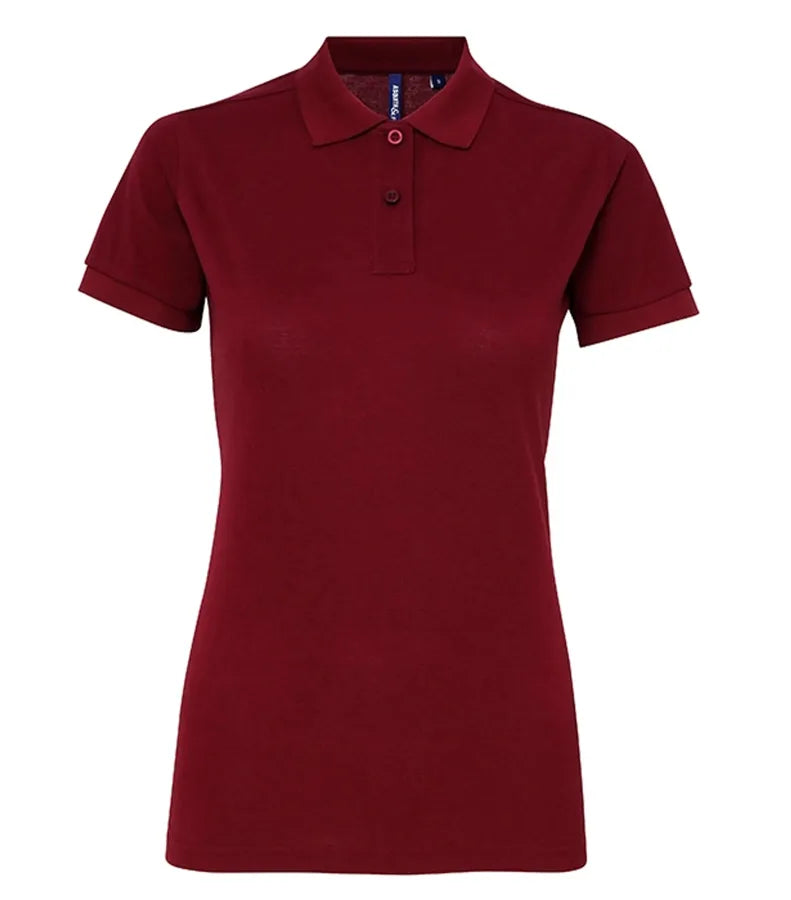 Women's poly/cotton blend polo Burgundy