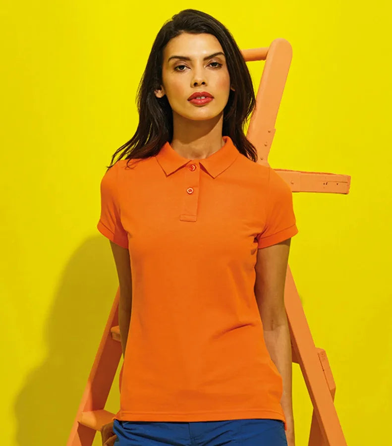 Women's poly/cotton blend polo HotPink