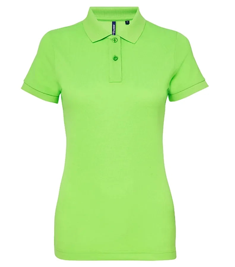 Women's poly/cotton blend polo NeonGreen