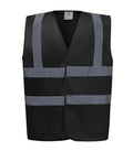 Hi vis 2 band and braces waistcoat Black