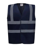 Hi vis 2 band and braces waistcoat Navy