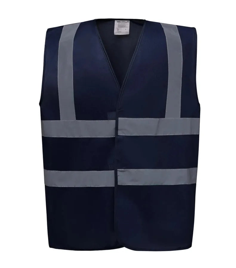 Hi vis 2 band and braces waistcoat Navy