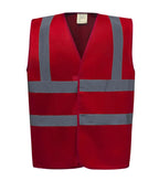 Hi vis 2 band and braces waistcoat Red
