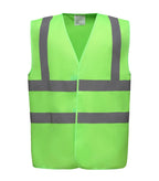 Hi vis 2 band and braces waistcoat Lime