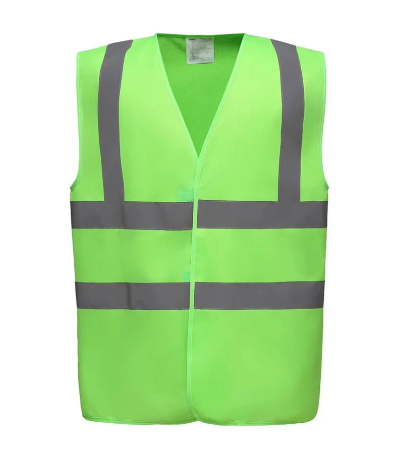 Hi vis 2 band and braces waistcoat Lime