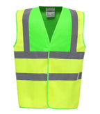 Hi vis 2 band and braces waistcoat LimeYoke/Yellow