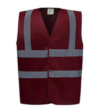 Hi vis 2 band and braces waistcoat Maroon