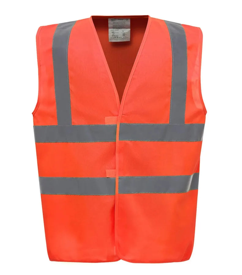Hi vis 2 band and braces waistcoat Orange