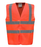 Hi vis 2 band and braces waistcoat Orange