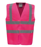 Hi vis 2 band and braces waistcoat Pink