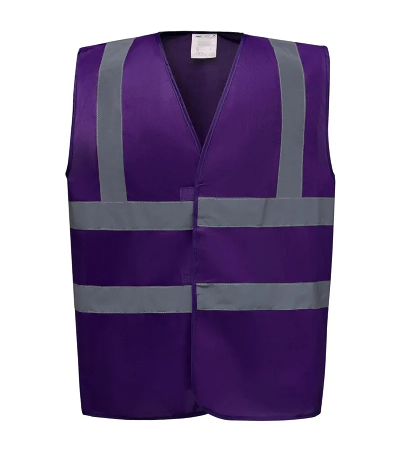 Hi vis 2 band and braces waistcoat Purple