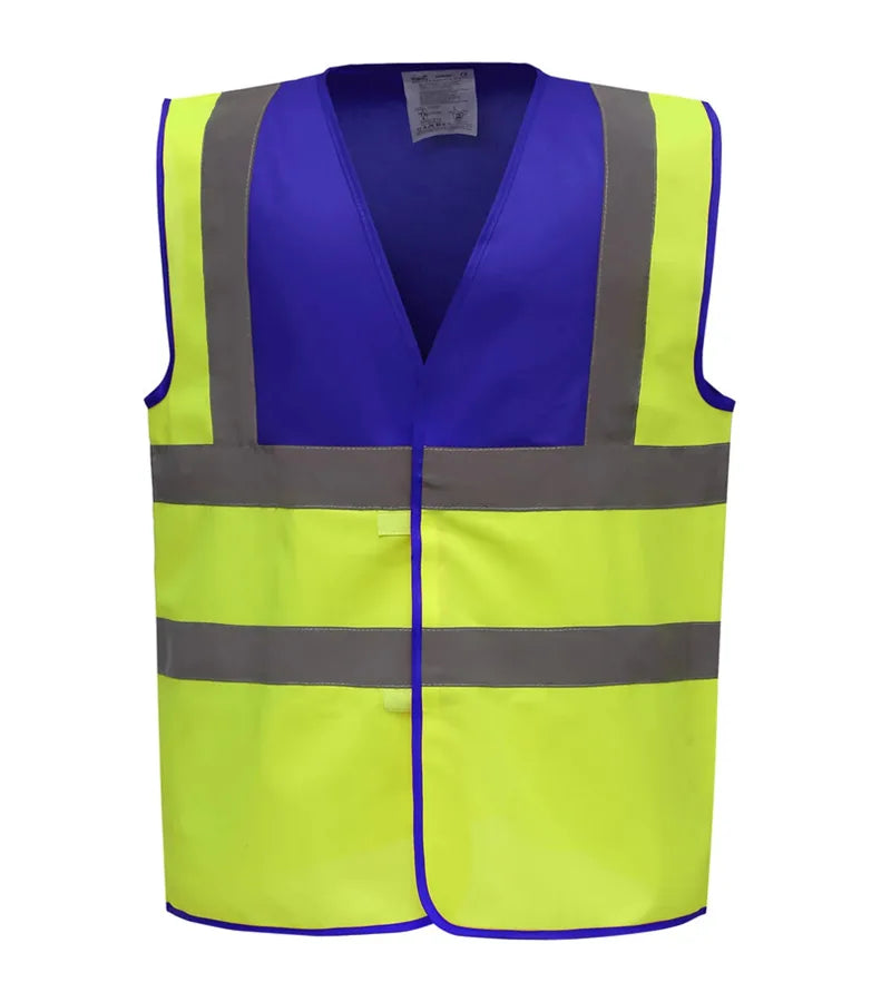 Hi vis 2 band and braces waistcoat RoyalYoke/Yellow