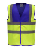 Hi vis 2 band and braces waistcoat RoyalYoke/Yellow