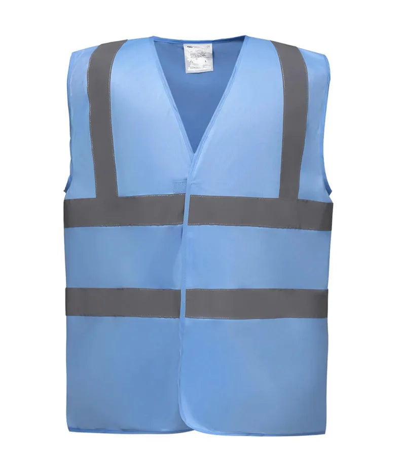 Hi vis 2 band and braces waistcoat SkyBlue