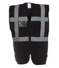 Multi-functional executive hi vis waistcoat Black