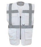 Multi-functional executive hi vis waistcoat White